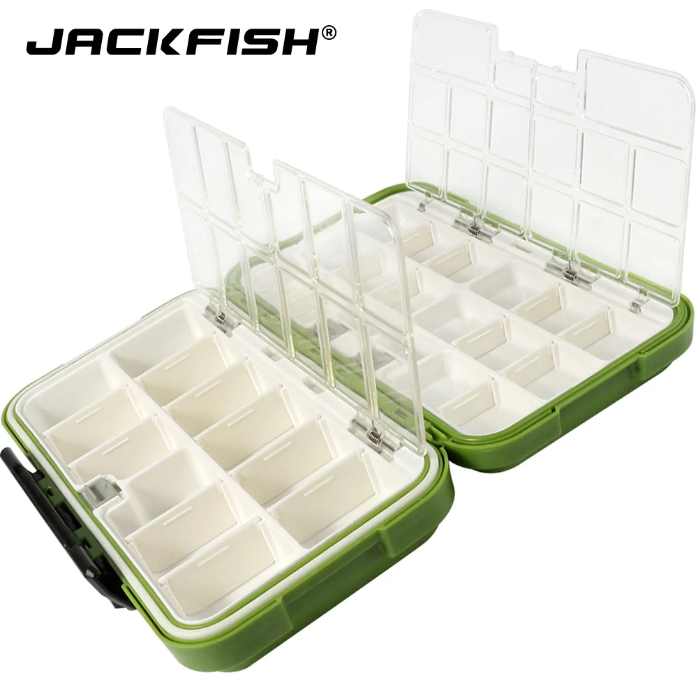 

JACKFISH Fishing Tackle Boxes Double Layer 30 Compartments Lure 20CM Fishing Box For Fly Fishing Tackle Boxes Accessorie