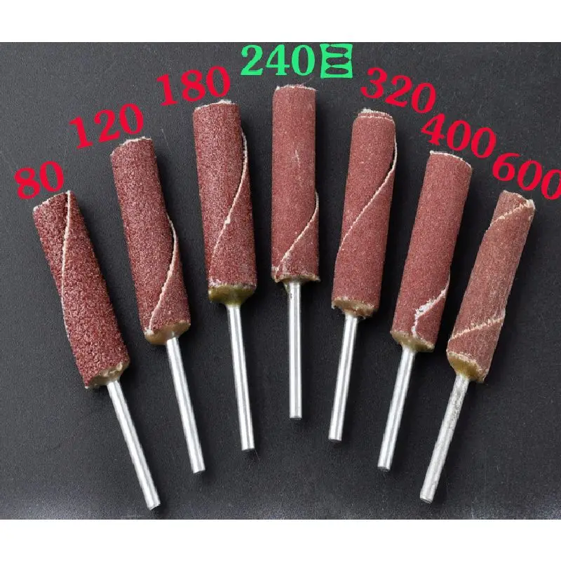 28pcs 80 120 180 240 320 400 600 Grit Cylindrical Grinding Wheel Head