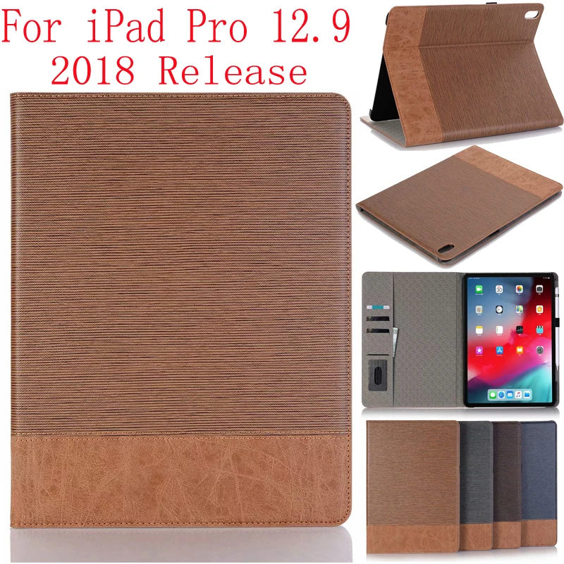 Кожаный чехол книжка с откидной крышкой для iPad Pro 12 9 2018 дюйма|Чехлы планшетов и