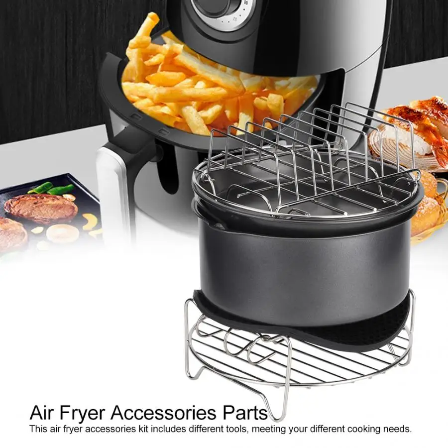 

7Pcs/Set Barbecue Air Fryer Set Kit Parts Home Kitchen Tool for 3.6L Air Fryer Replacement