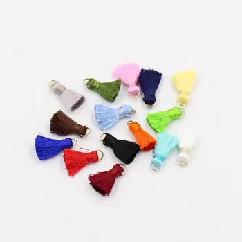 

(50 pieces/pack) 2cm length Rayon tassel with ring for earring Bracelet Fitting Bags decoration accessories