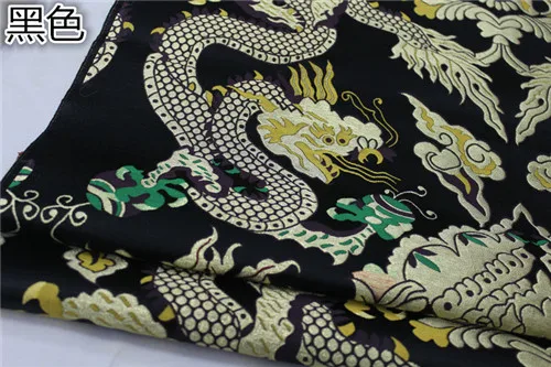 C620, китайский стиль, Большой дракон, жаккардовая шелковая парчовая ткань, китайская ткань для свадебного платья, буддийская одежда, китайский домашний текстиль - Цвет: black 1 meter