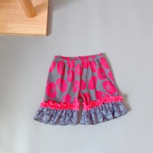 Серые пурпурные Мини-шорты кружевные шорты летние шорты для девочек с цветами лотоса От 2 до 8 лет