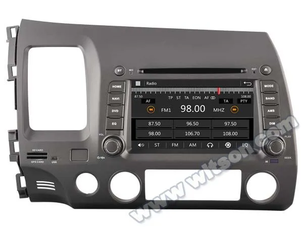 WITSON автомобильный DVD gps для HONDA CIVIC 2006-2011 с пленным экраном 1080P DSP WiFi/3g/DVR(опционально) Хорошая цена dvd Радио bluetooth