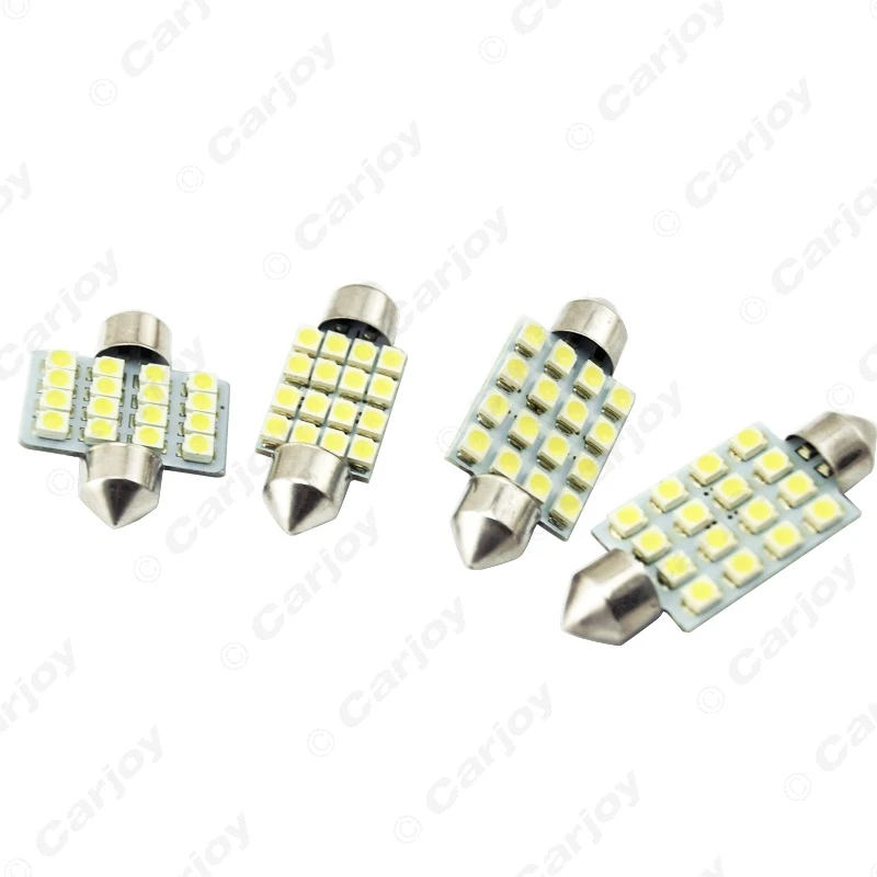 LEEWA 1 шт. белые Автомобильные светодиодные лампы 31 мм 36 39 41 16 SMD 1210/3528 чип фестон