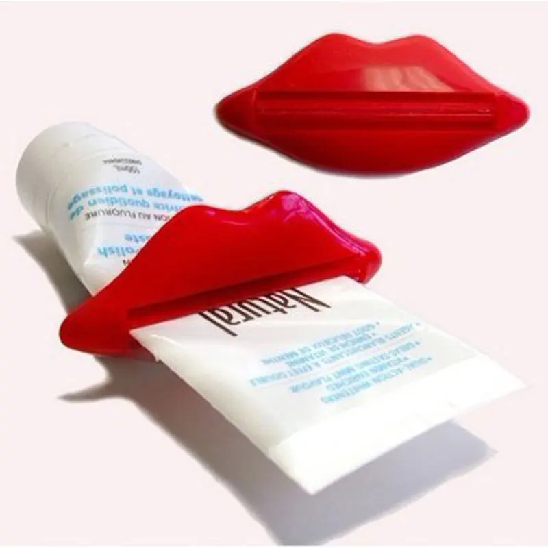 

1/2pcs Toothpaste Tube Squeezer Sexy Red Lip Shape Bathroom Tube Squeezer Dispenser Cute Cartoon Squeezer Dispenser Random Color