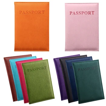 Travel Passport ID Card Cover Holder Case Faux Leather Protector Skin Organizer 922D
