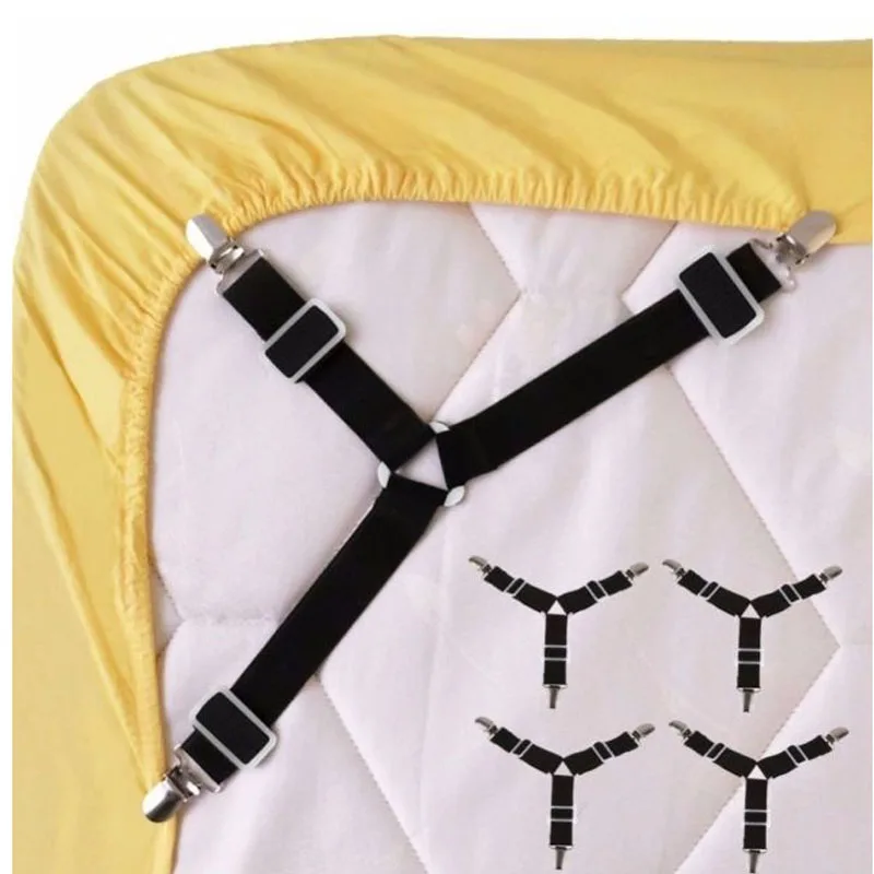 

4Pcs/Set Adjustable Cushion Bed Sheet Home Straps Holder Grippers Clip
