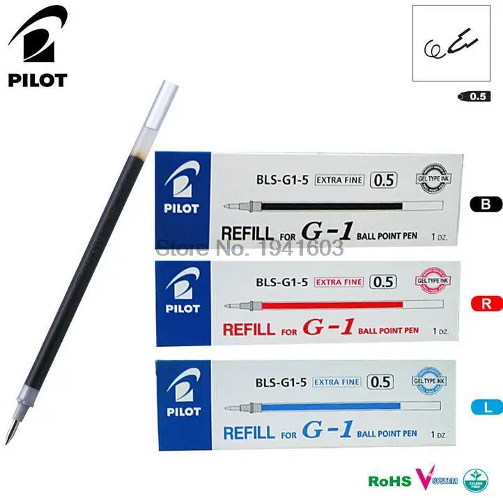 Japan PILOT 10 Pieces BLS G1 5 Gel Pens Refill for G 1 Gel Pen 0.5mm