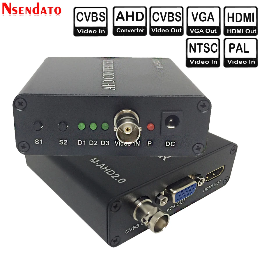 Full HD Поддержка автораспознавания 5MP 2MP 720P 1080P AHD к HDMI VGA CVBS преобразователь для