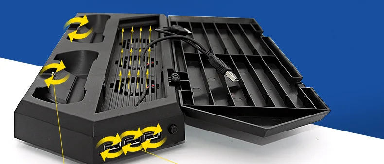 PS4/PS4 Slim/PS4 PRO вертикальная подставка с охлаждающим вентилятором кулер двойной контроллер зарядное устройство зарядная станция для SONY Playstation 4
