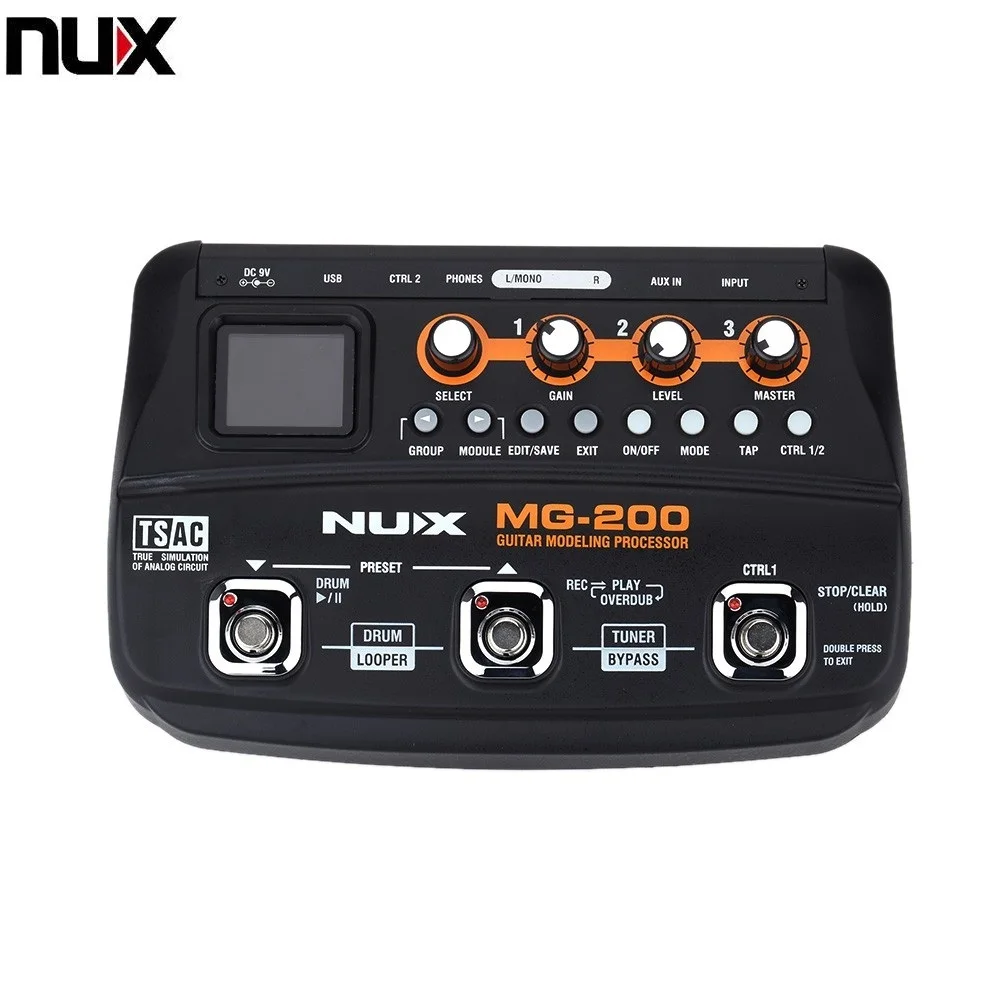 NUX MG-200 Гитарный процессор моделирования гитарный мульти-процессор эффектов с 55 эффектными моделями высшего качества