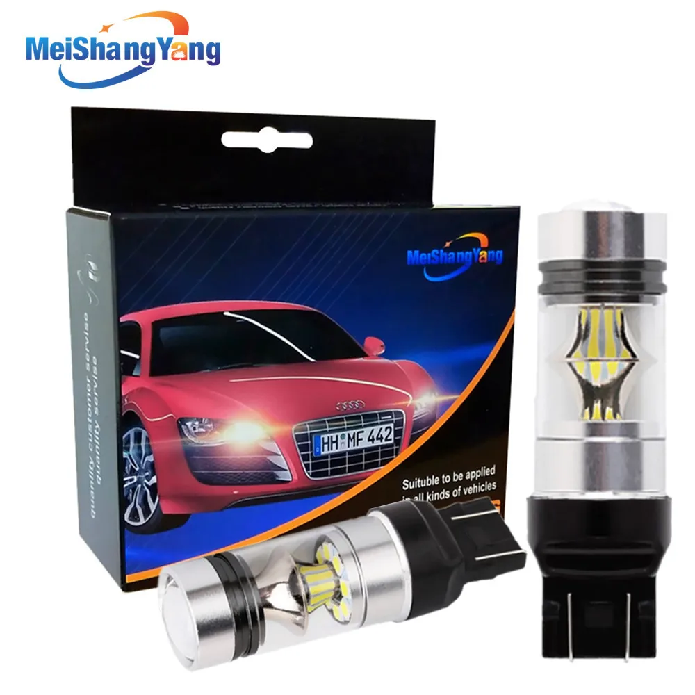 1 пара автомобильных ламп 7440 7443 3030 20 SMD чистый белый 100WBrake задние дневные ходовые