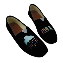 Харадзюку стиль г. Новая летняя обувь с рисунками из мультфильмов женские парусиновые черные лоферы с ручной росписью Mujer Zapatos