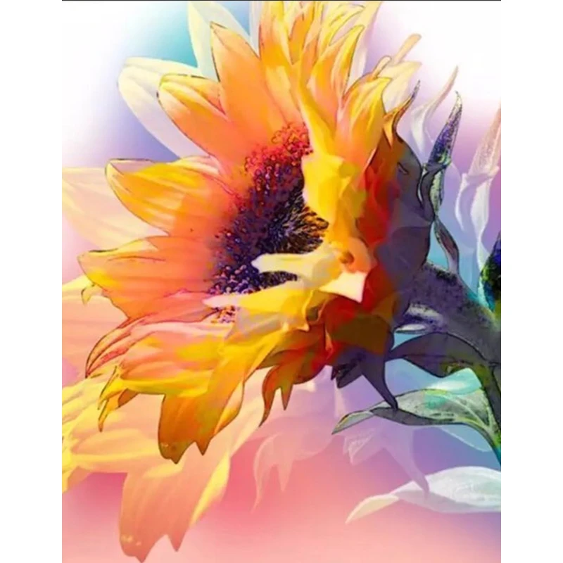 

LaoJieYuan sunflower diamond embroidery 5d full square cross stitch pebble round diamond painting