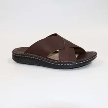 Мужские слипоны из натуральной кожи; классические удобные мужские шлепанцы; сезон лето; мужские шлепанцы