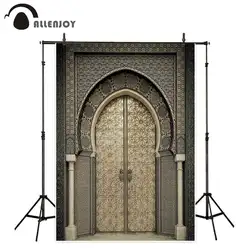 Allenjoy фотографический фон арочные двери Золотой Урожай цветочный узор 3D Здание Открытый фон для фотосъемки photocall