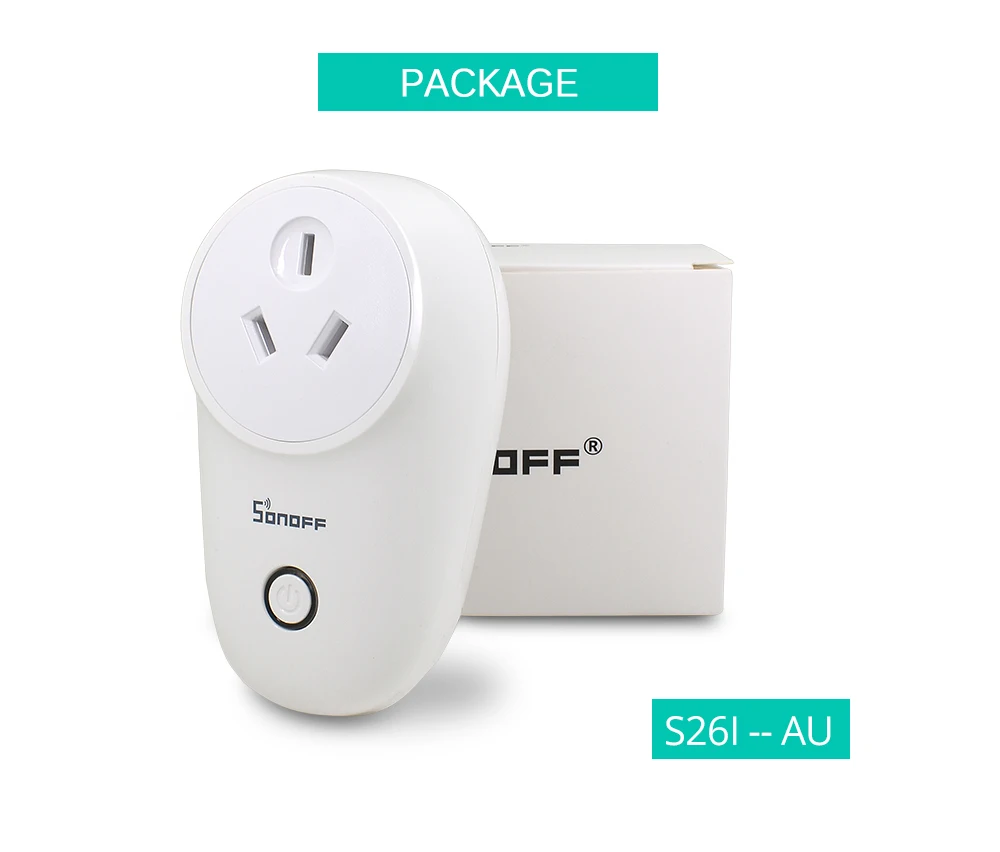 Sonoff S26 Базовая WiFi умная розетка AU/CN/EU/UK/US Беспроводная вилка умный дом переключатель питания розетки работают с Alexa Google Assistant