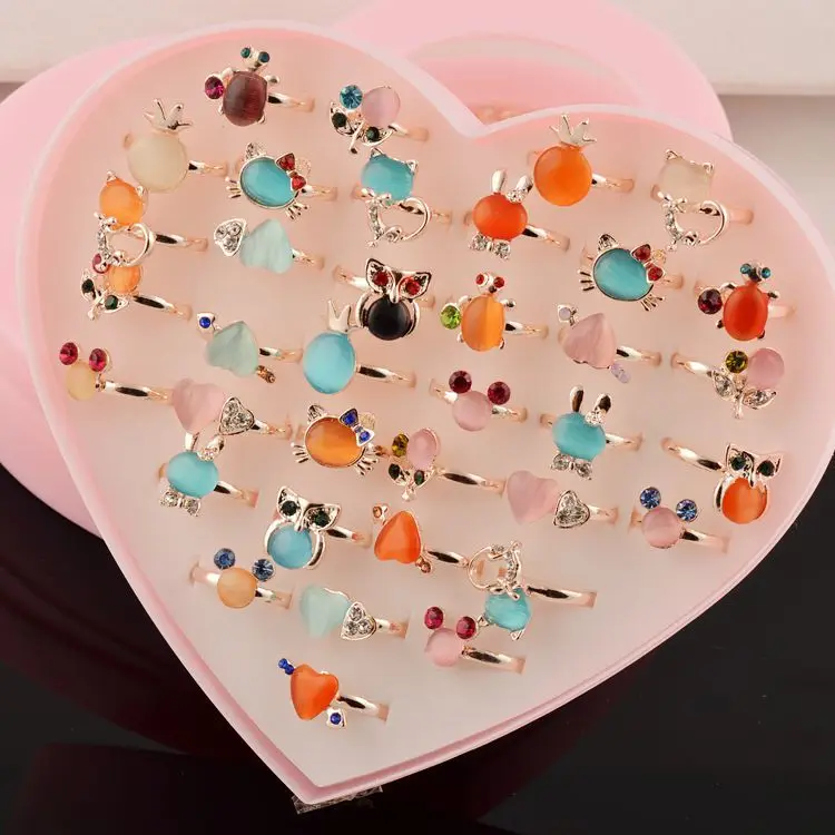 

MYDANER Wholesale Jewelry Mixed 36pcs/Lot Cat's Eye Stone Rings Women Kids Children Cute Sweet Fashion Jewelry Wholesale Rings