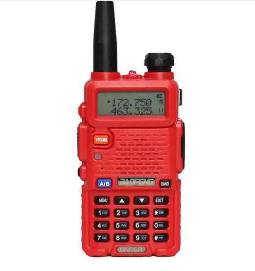 Склад в Россию! UV-5R-Black портативное радио двухдиапазонное VHF UHF двухстороннее радио 136-174/400-520 ham Радио UV-5R 1800mA рация - Цвет: Red