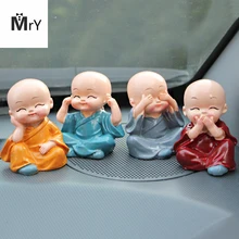 DJSona 4 шт. милый KongFu монах автомобильный интерьерный дисплей украшение автомобиля орнамент для сиденья дома милые декоративные куклы Лидер продаж