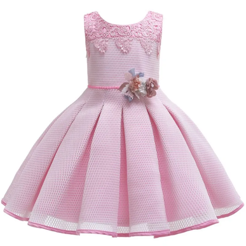 

JAYLAY Flower Kids Princess Petal Birthday Party Dress For Girls Infant Lace Children Bridesmaid Dress For Girl Baby Girls Clothes