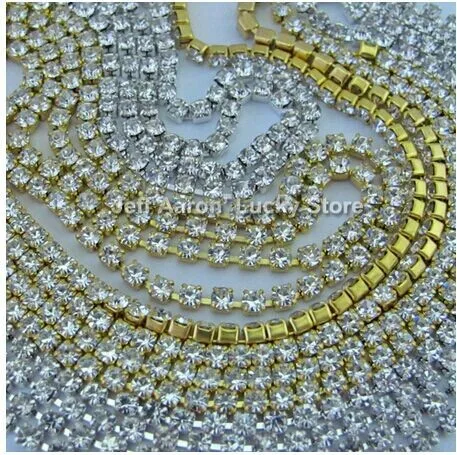 

3D alloy metal nail art rhinestone decorations chain jewelry small charms cell phone decroation gems kit 2mm Wholesale