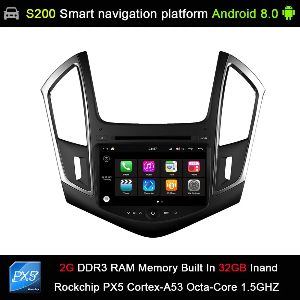 

Android 8.0 system PX5 Octa 8-Core CPU 2G Ram 32GB Rom Car DVD Radio GPS Navigation for Chevrolet Chevrolet Cruze 2013-2015