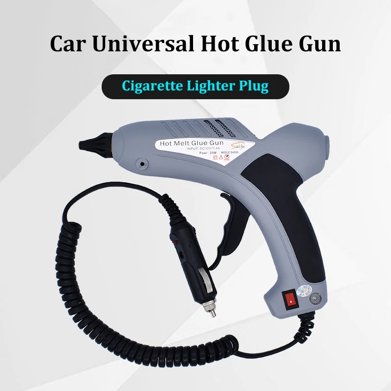 

Car Universal Hot Melt Glue Gun 25W 100W 12v Safe DC Cigarette Lighter Plug Decoration Dent Repair PDR Tool Set 11mm Glue Sticks