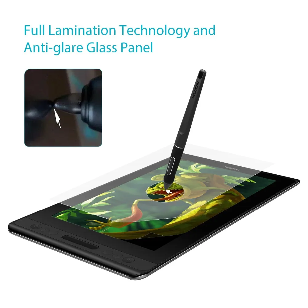 HUION KAMVAS Pro 12 GT-116 цифровой планшет без батареи ручка дисплей для рисования планшет монитор с функцией наклона AG стекло сенсорная панель