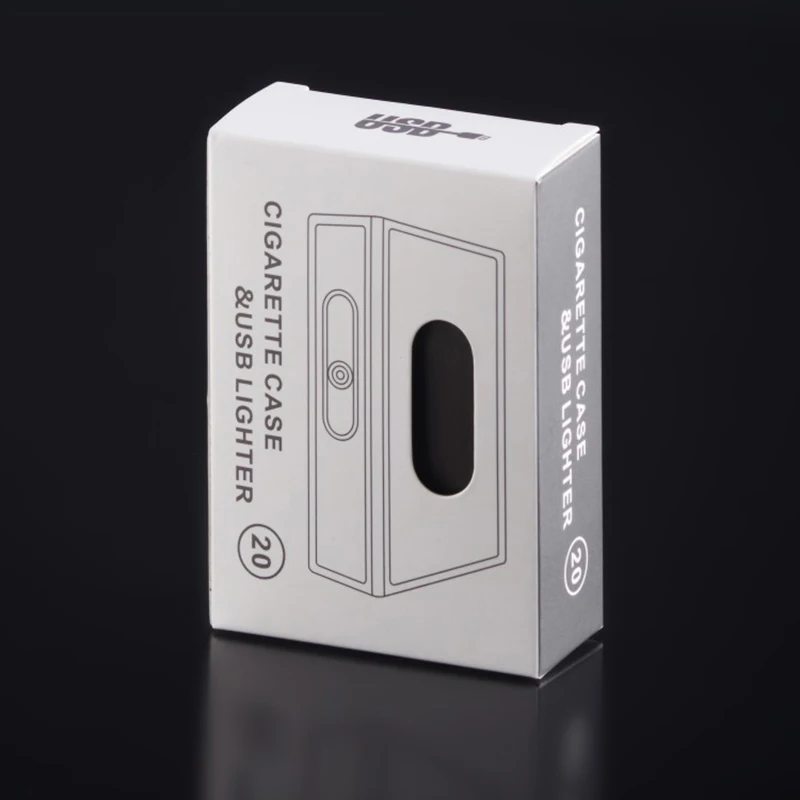 Gerui DIY держатель для сигарет коробка с портативной электронная USB Зажигалка Беспламенное ветрозащитное табачное портсигар чехол зажигалка