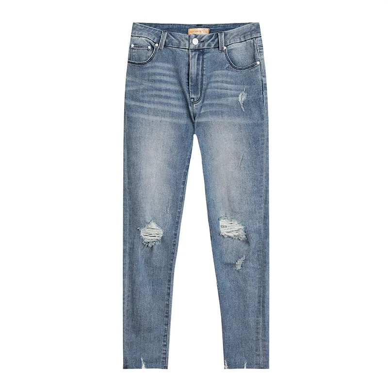 ELF SACK 2019 новые женские брюки из хлопка повседневная Полная длина женские узкие джинсы со средней талией женские джинсовые брюки Femme узкие