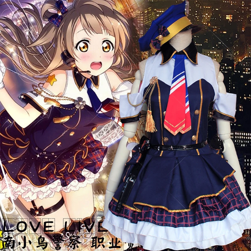 Аниме Love Live! Школьный идол проект минами Котори Косплей Костюм синее платье