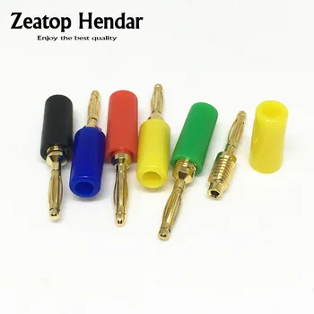 

100Pcs Gold Plated Mini 2mm Copper Banana Plug Jack For Speaker Amplifier Gold Plated Binding Post Test Probes Connector