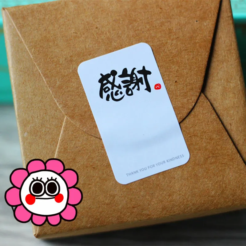 180pcs Chinese Character Thanks Gift Boxes Bags Kraft Sticker Label