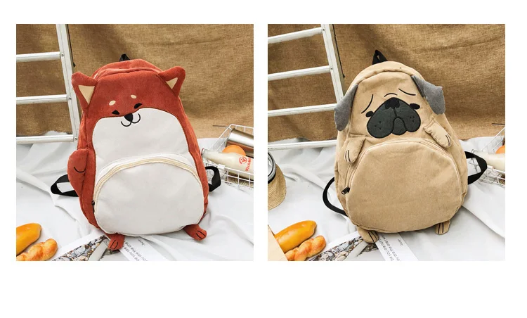 Женский милый рюкзак, школьный рюкзак, брезентовый, с ушками лисы, с вышивкой, вельветовый рюкзак, Женский винтажный рюкзак для ноутбука для девочек, школьный рюкзак