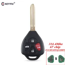 KEYYOU для Toyota Camry ключ для Toyota Camry, Avalon, Corolla Matrix RAV4 Venza Yaris 4 кнопки дистанционного брелока ASK HyQ12BBY 314,4 МГц ID 67 чип-ключ для автомобиля