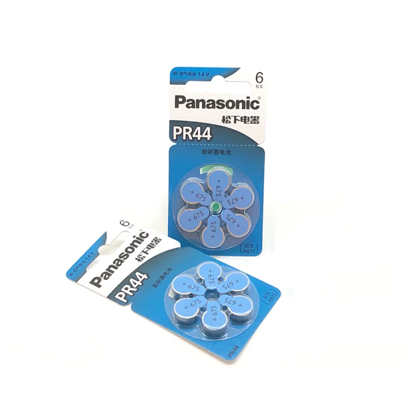 30 шт./лот батареи слухового аппарата Panasonic PR44 675 A675 для глухих слуховых аппаратов