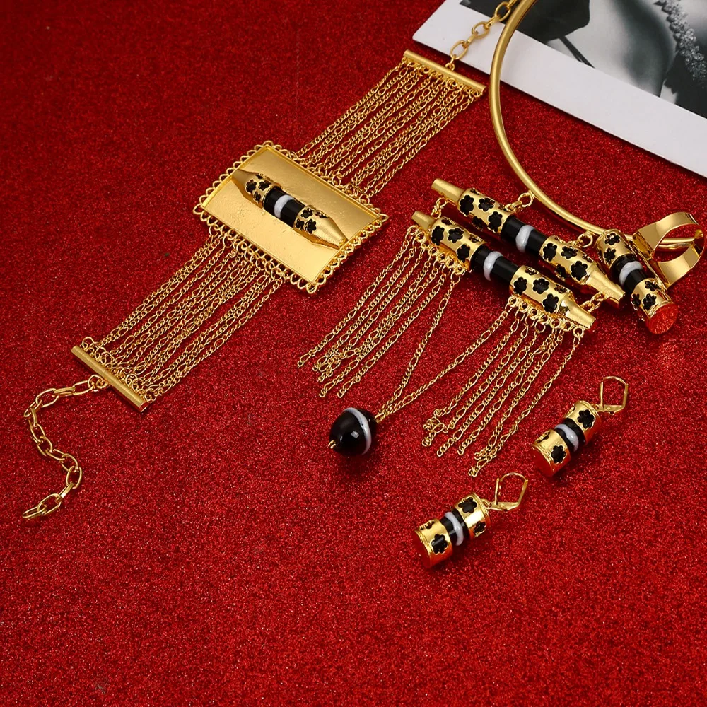 Ethiopian Wedding Sets Jewelry Africa Women Habesha Beads Gold