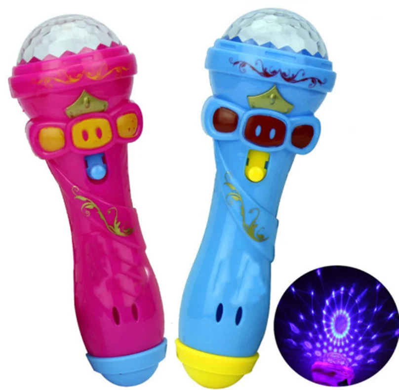 Детские эмуляционные музыкальные игрушки Забавный светильник ing Беспроводная модель микрофона подарок музыкальный светильник игрушки для детей Подарки - Цвет: random  color