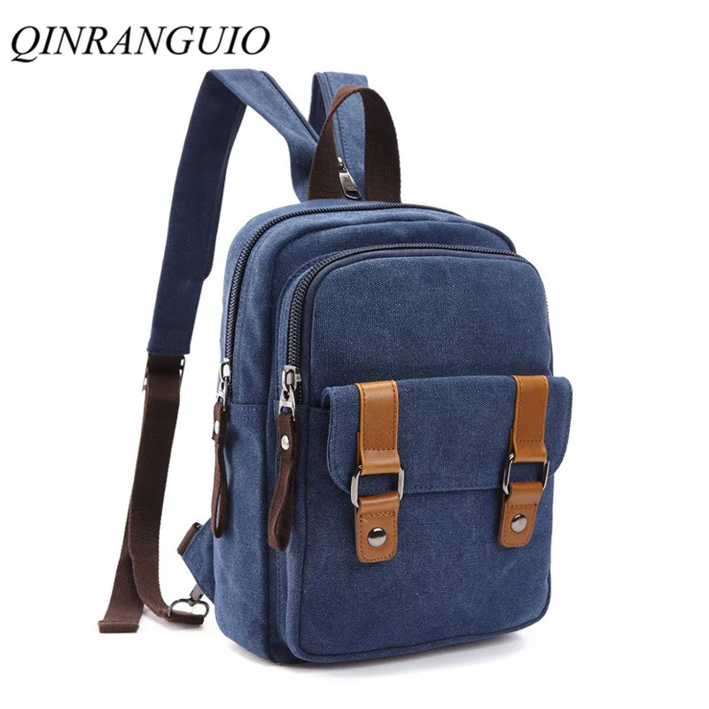 

QINRANGUIO Canvas Backpack Large Capacity Backpack Women/Man Casual Unisex Travel Backpack Solid Anti Theft Backpack 2019 New