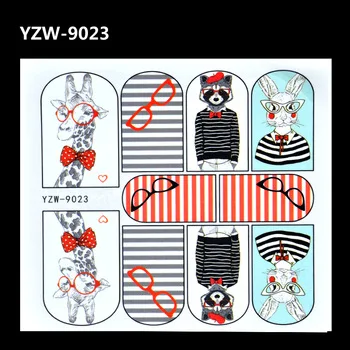 WUF 2017 New Nail Art Water Tattoo Decals Cute Rabbit Giraffe Pattern Full Wrap Water Transfer Nail Tips Stickers Decorations