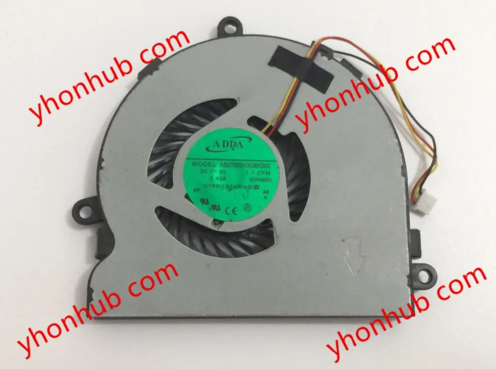 ADDA AB07005HX08K300 DC 5V 0.40A 3 wire Server Laptop Fan
