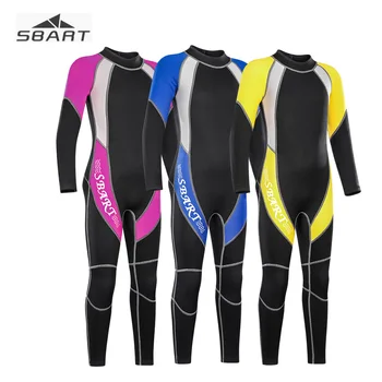 

2019 New Arrival Sbart 2mm Children Neoprene Wetsuit One-piece 2-15 Years Kids Long Sleeve Full body Sunscreen Diving Suit Warm