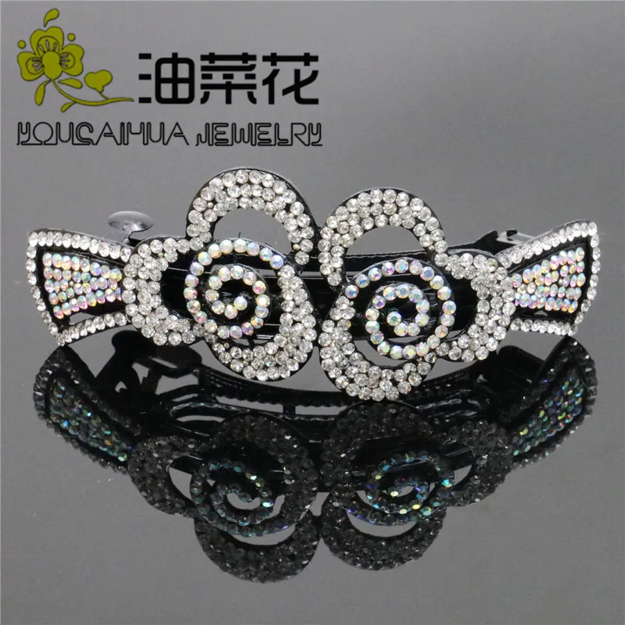 Pure White Roses Flower Wedding Hair Accessories for Bride Hairpins Crystal Rhinestone Decorations Clip Women Barrettes | Украшения и