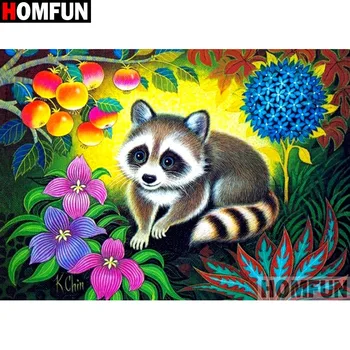 

HOMFUN Full Square/Round Drill 5D DIY Diamond Painting "Cartoon Raccoon" Embroidery Cross Stitch 5D Home Decor Gift A14709