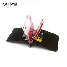 Второй слой из натуральной кожи кошельки унисекс коровья кожа зажим для денег винтажные мужские кошельки ретро Wo мужские s бумажник держатель карман для денег