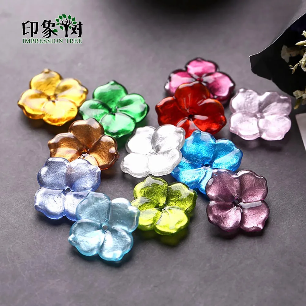 Lampwork Flower Beads Handmade Decor Flowers Glass Beads 10pcs 18x18mm 3d Glass Aliexpress