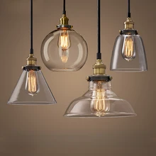 Vintage Pendant Lights Retro Glass Hanging lamp Russia Loft Luminaire Modern Kitchen Dining Bedroom Pendant Lamp E27 Lampholder(China)
