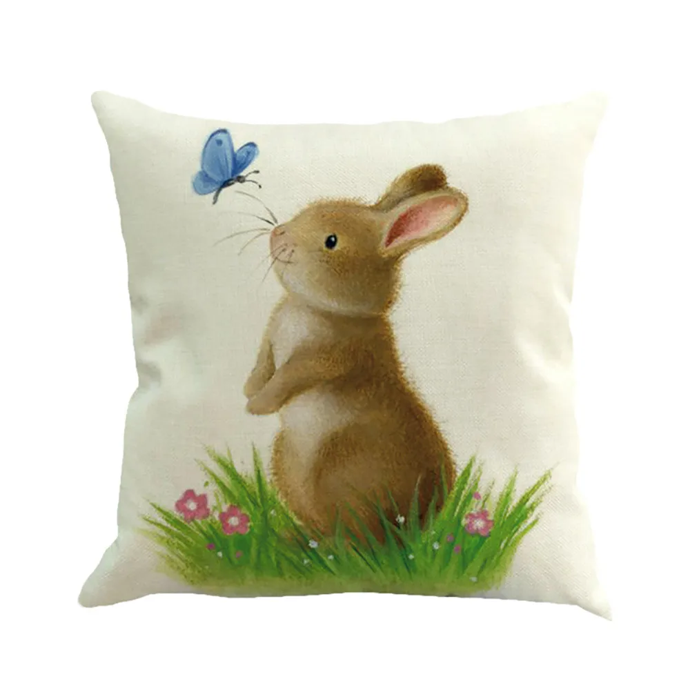 Cotton Linen Mustard Pillow Case Easter bunny chick Fall Autumn Cartoon Modis Pillowcase Throw Cover Home Decorative L*5 | Дом и сад